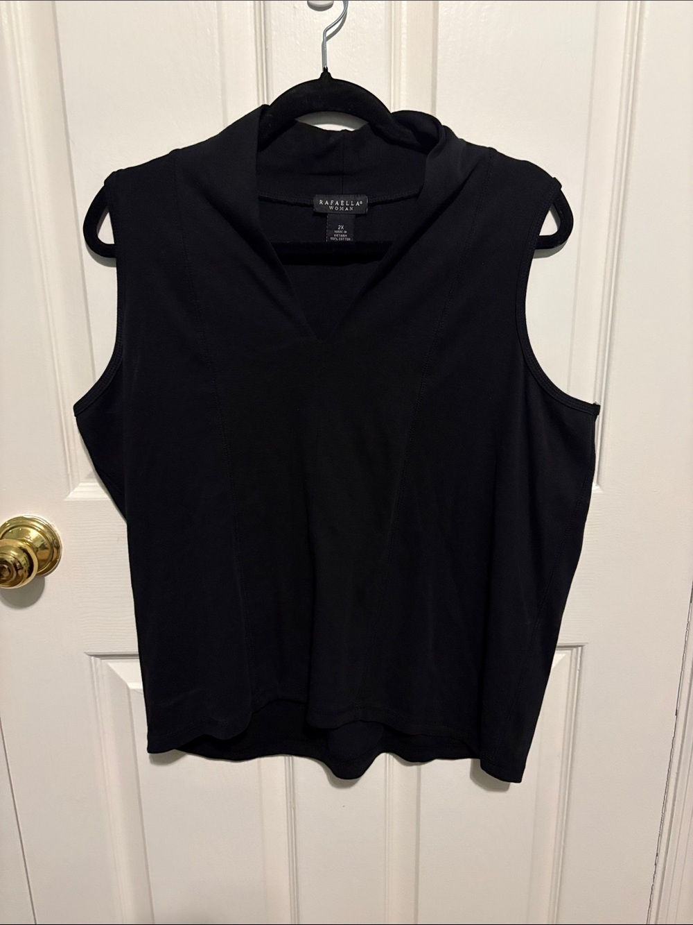 Rafaella Black Sleeveless V-Neck Tank